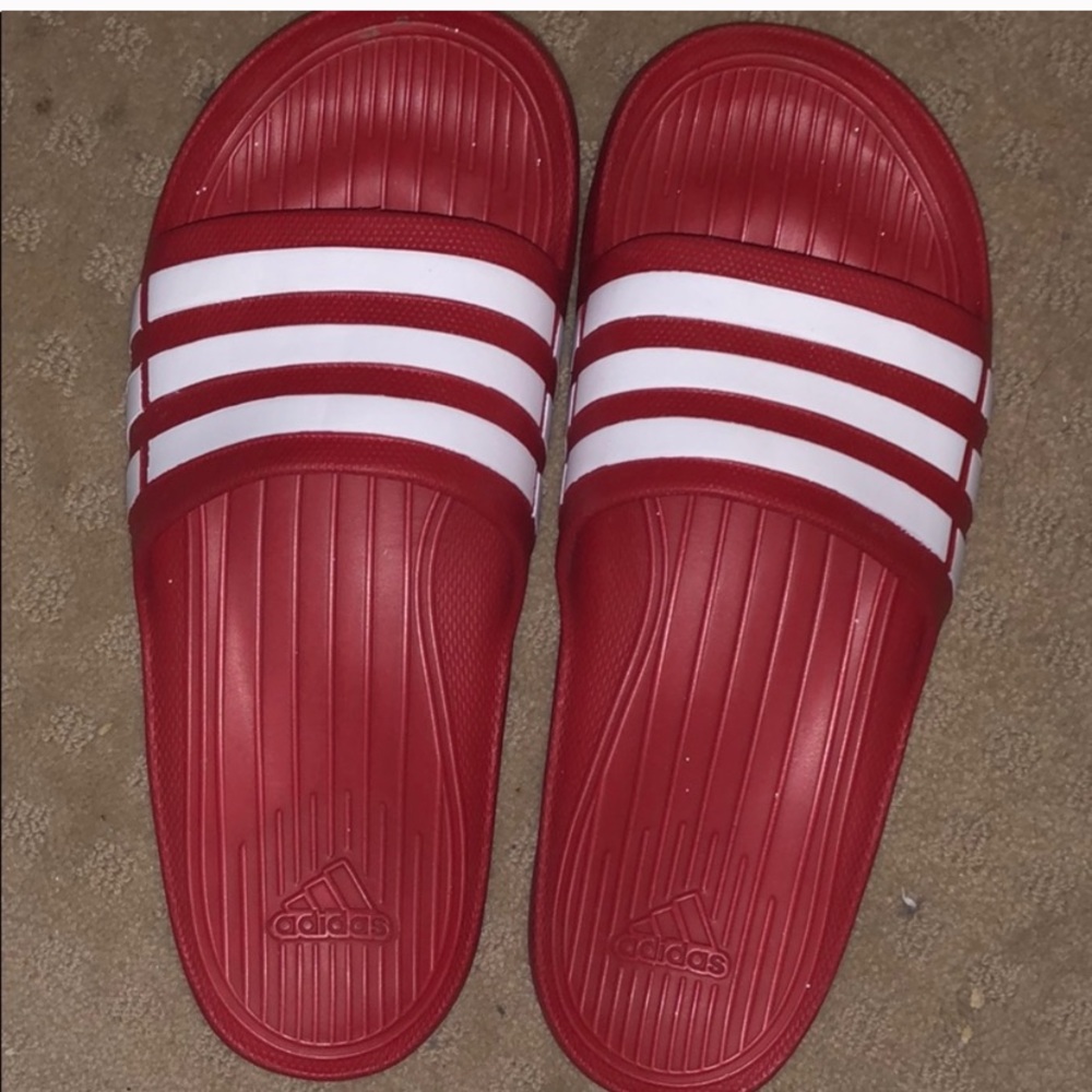 Adidas Red Flip flops